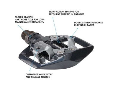 Shimano PD-ED500 light action SPD pedals - two sided mechanism click to zoom image