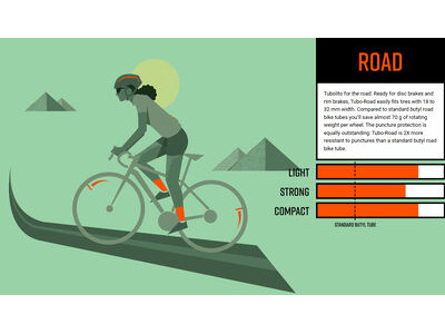 Tubolito Tubo 700C Road 80mm Presta Valve in Black (700 x 18-32mm) click to zoom image