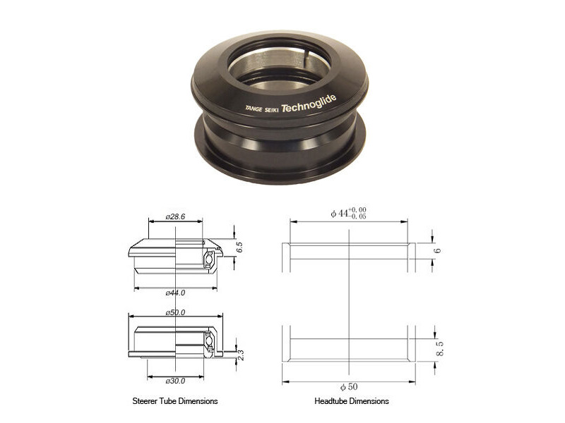 Tange Seiki Technoglide ZS2 Semi Integrated 1 1/8" Headset click to zoom image