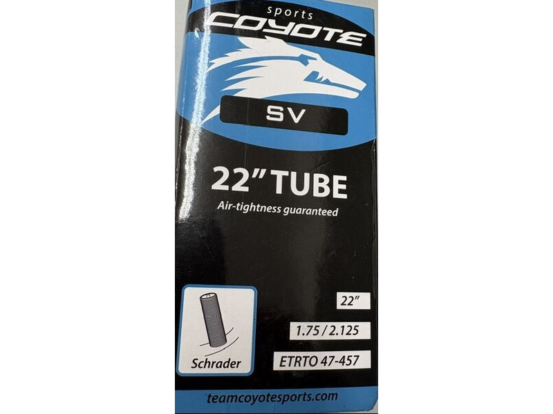 Coyote Sports Inner Tube 22" x 1.75/2.125 Schrader Valve 47-457 click to zoom image