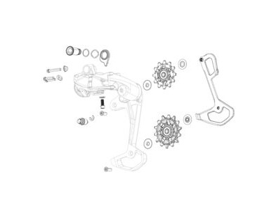SRAM Spare - Rear Derailleur Pulley Kit Rival Etap Axs Steel Bearing (Includes 12t Upper And 12t Lower Pulleys, 18.5mm And 12.9mm Steel Pulley Screws): 