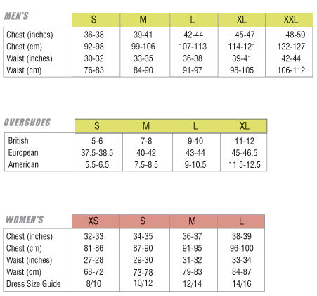 Nicholas Clothing Size Chart